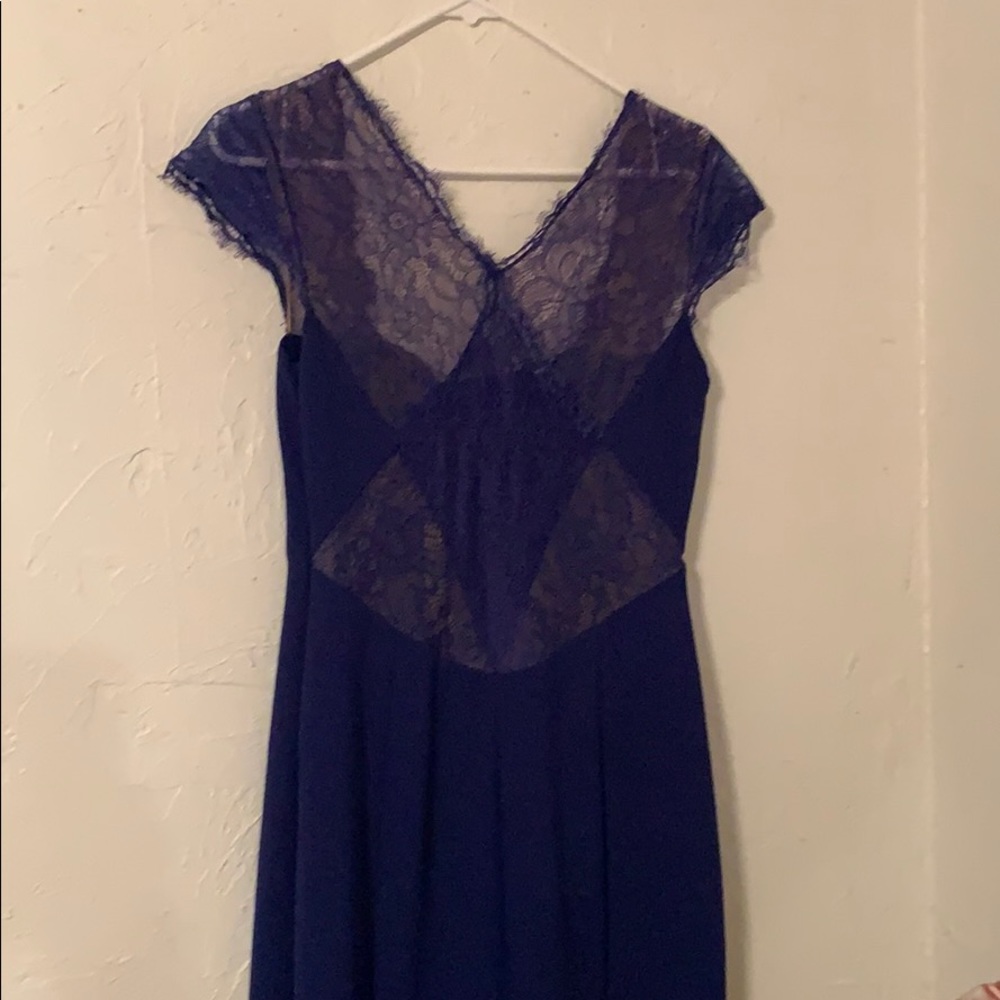 BCBG long navy dress.